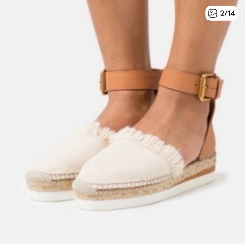 See By Chloe Tan and Cream Espadrilles